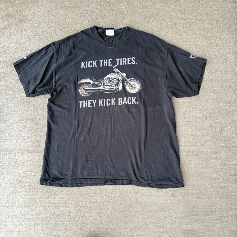 Vintage Harley Davidson Unisex Graphic T-Shirt Black Motorcycle Y2K Crew Neck